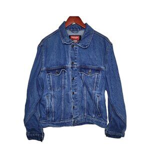 Wrangler Hero Mens Vintage 100% Cotton Indigo Denim trucker jacket size Medium